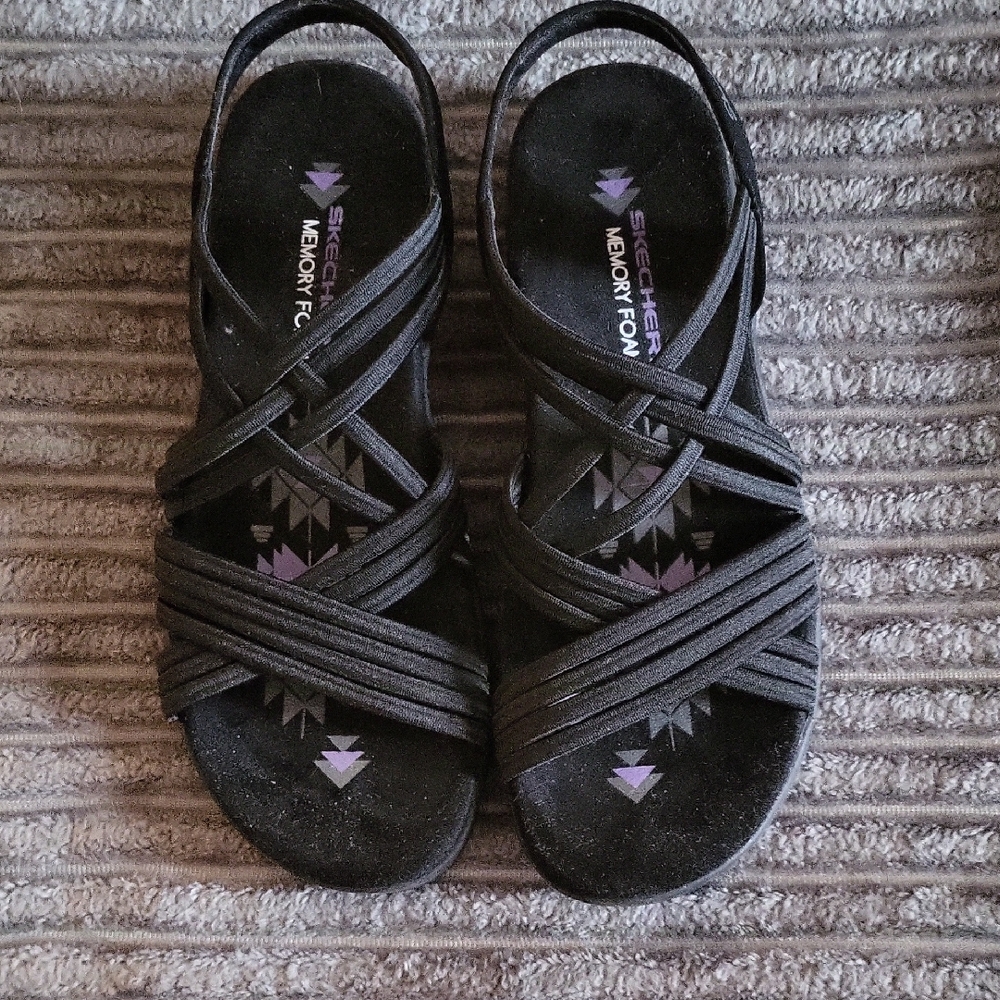 Skechers Women's Black Strappy Sandals